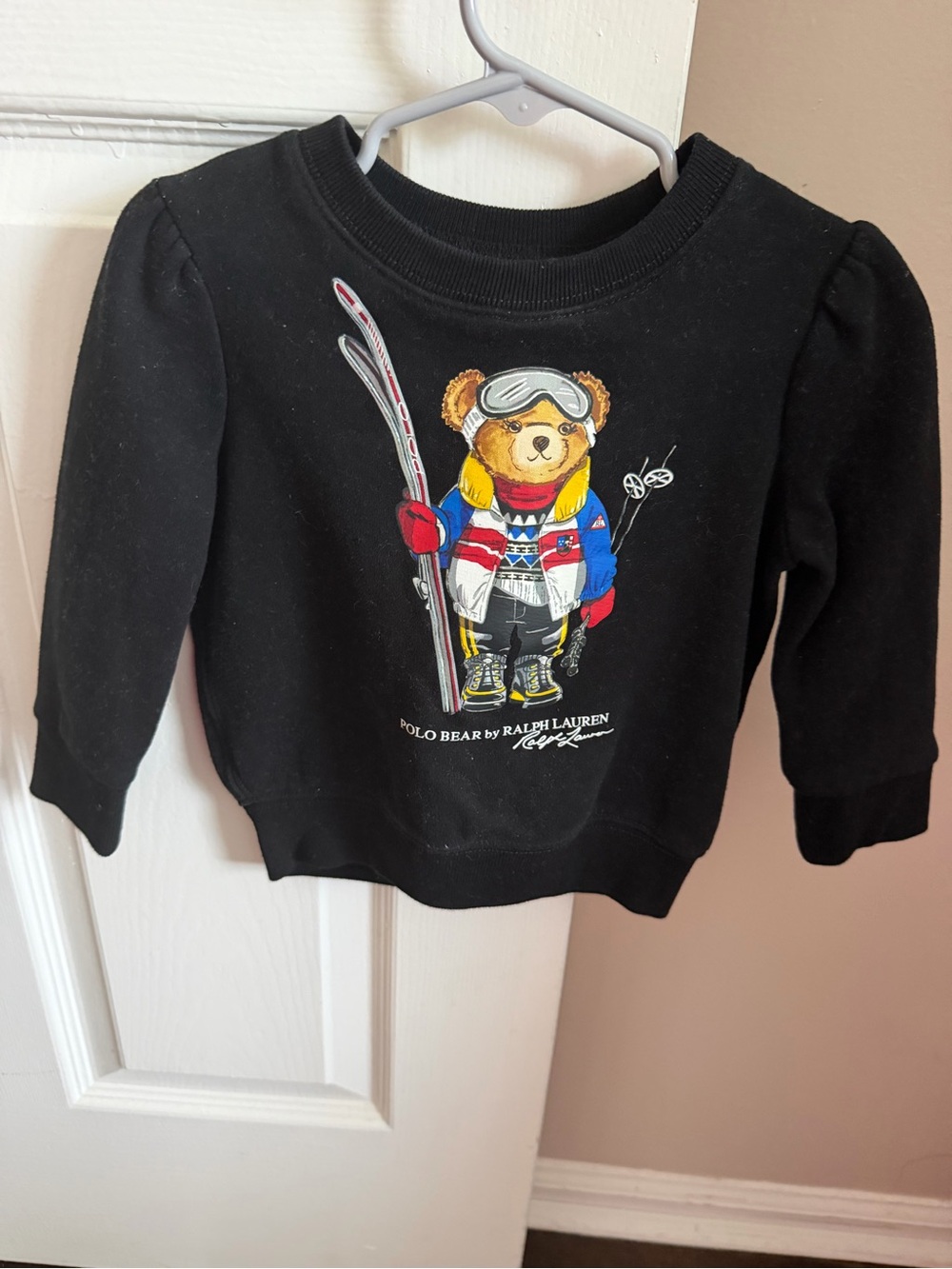 Polo by Ralph Lauren Black Kids Sweatshirt with Ski Bear Graphic